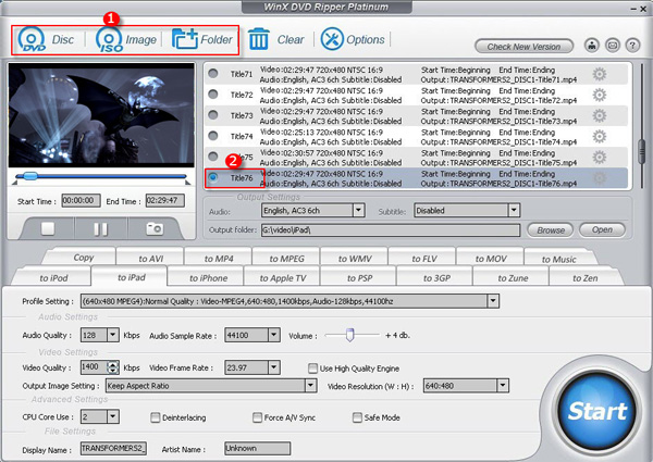 Convert DVD Movie The Dark Knight