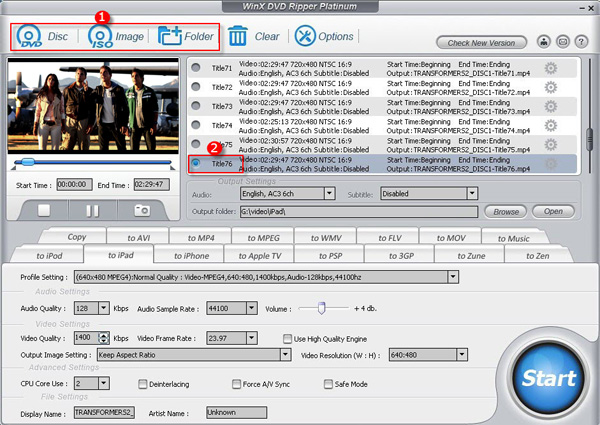 Convert DVD Movie Transformers 2