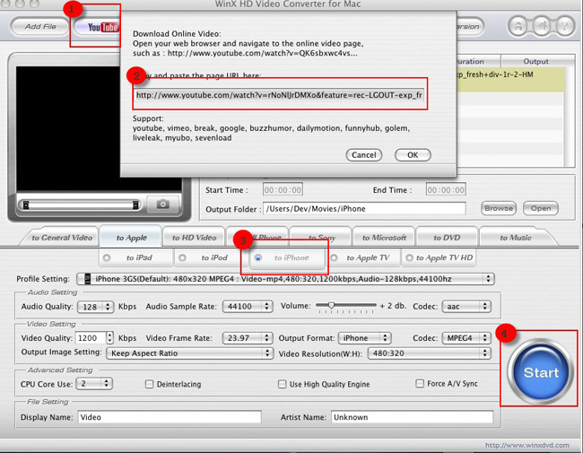 WinX HD Video Converter for Mac