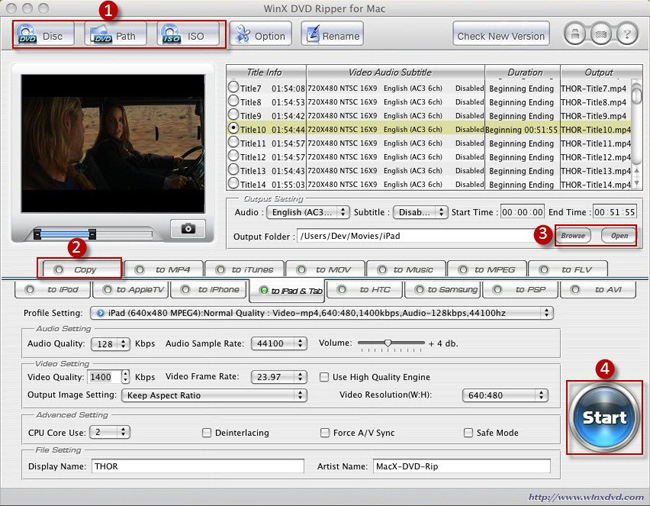 WinX DVD Ripper for Mac User Guide