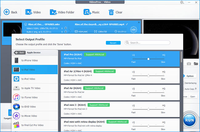 Convert MKV to MP4 then Sync Output Video to iPad