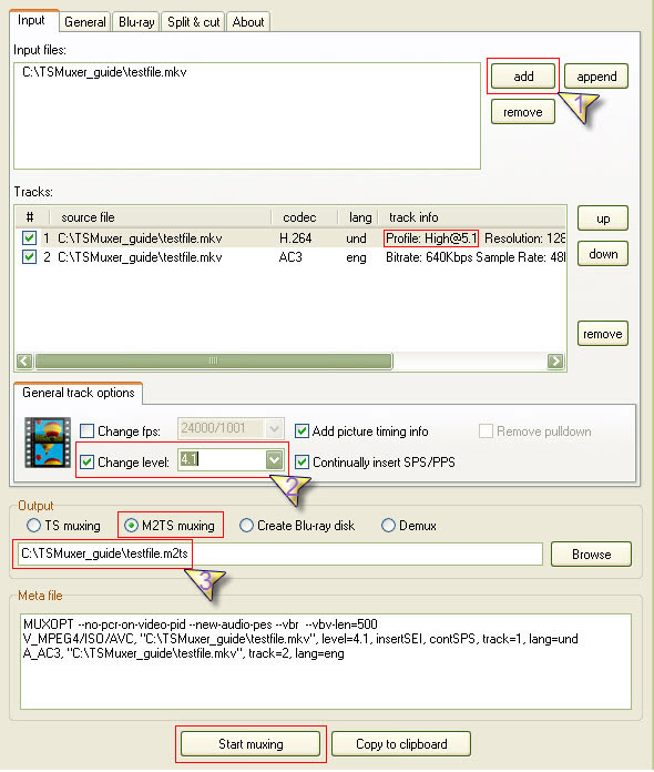 Convert MKV to M2TS for Playback on PS3 with tsMuxeR