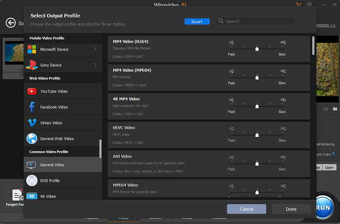 Convert MPEG to H264