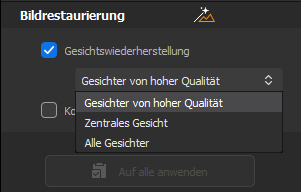 Gesicht mit 3 Modi wiederherstellen