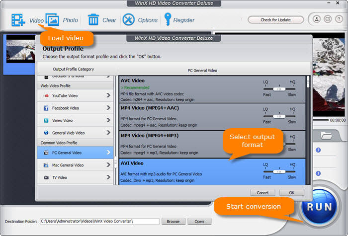 Convert MP4 to AVI for DVD player