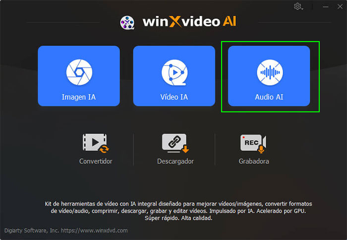 Eliminar ruido de fondo con Winxvideo AI