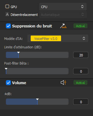 Modèles de suppression de bruit