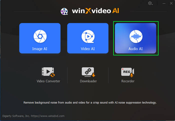 Remove background noise with winxvideo AI