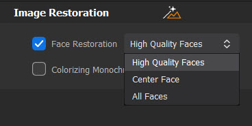 restore face with 3 modes