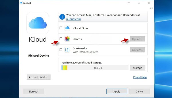 Access iCloud photos on PC