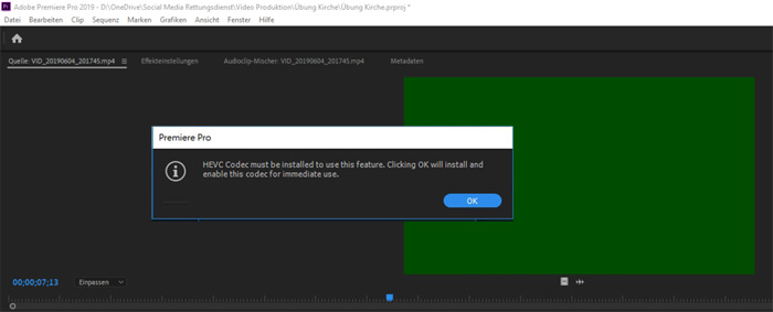 Как установить hevc на premiere pro
