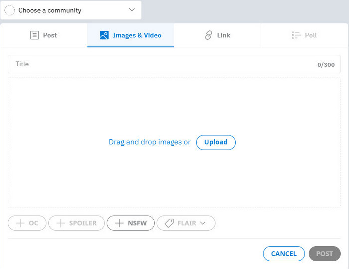 Upload video to Reddit