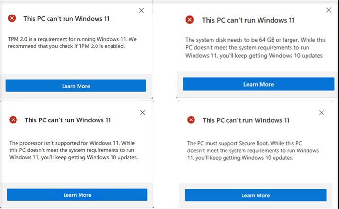 Your PC can't run Windows 11 TPM 2.0 error fix Windows 11 Installation Error