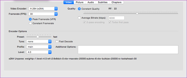 handbrake best settings for ipad pro on mac