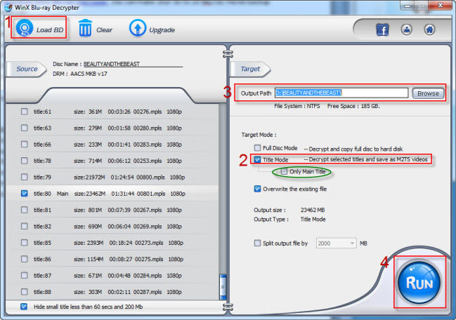 Decrypt 3D Blu-ray Disc to 2D Video File