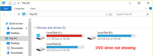 Solved Dvd Drive Not Showing Or Missing In Windows 10 8 7