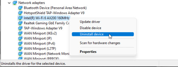 Reinstall Network Adapter Device