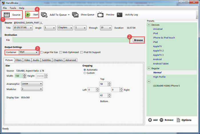 Handbrake convert mkv to mp4