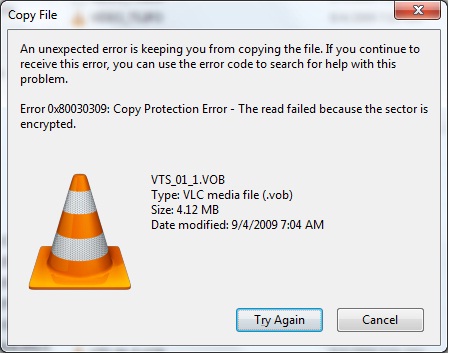 How to Fix Error 0x80030309 Copy Protection Error