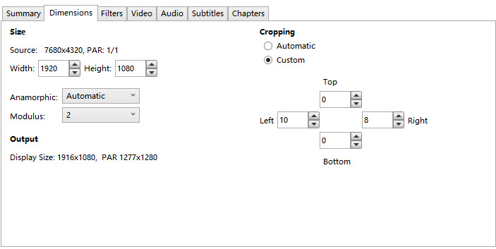 handbrake audio settings