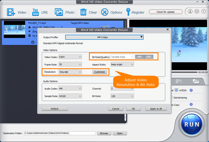 mp4 compression rate