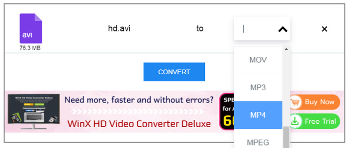convert mov to mp4 online no limit