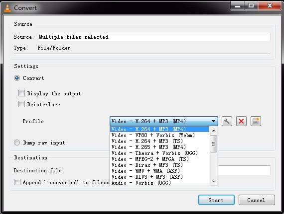 how to convert file format in vlc