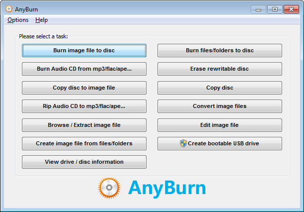 Phần mềm tạo DVD miễn phí cho Windows - Anyburn