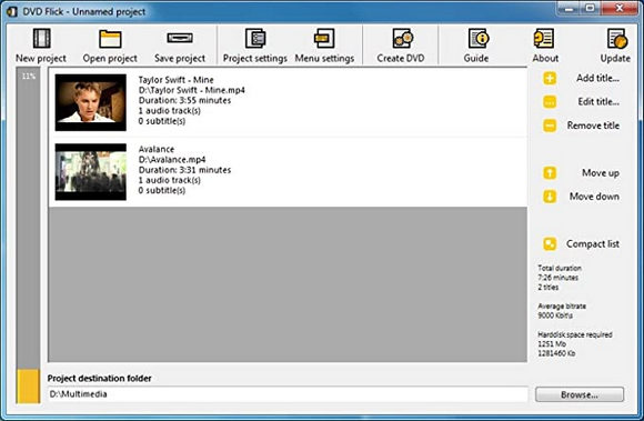 Δωρεάν DVD Maker Windows 7 - DVD Flick