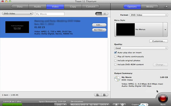 burn video dvd mac