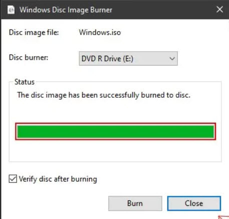 Windows Disc Image Burner