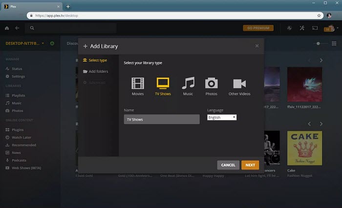 how to connect to plex media server through lg tv