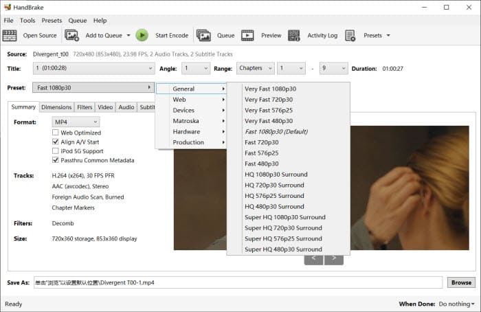 Ripper DVD GRATIS untuk Windows 10 - Handbrake