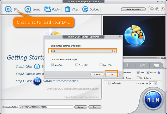 Import your DVD to digitize