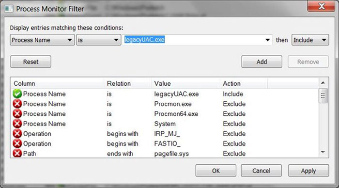 process monitor filter page file access