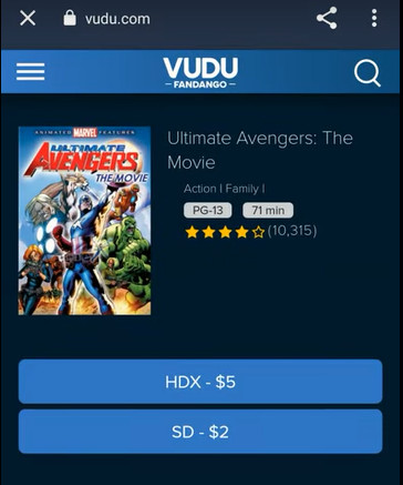 Convert DVD to digital with VUDU - select output quality