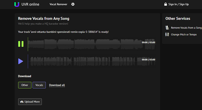 Best AI vocal remover Xminus