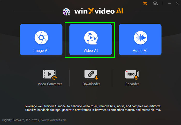 Open 2K to 4K converter - Winxvideo AI