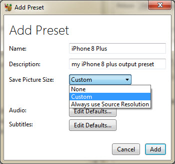 handbrake presets