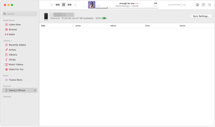 Sync iPhone Music to Mac with Apple Music