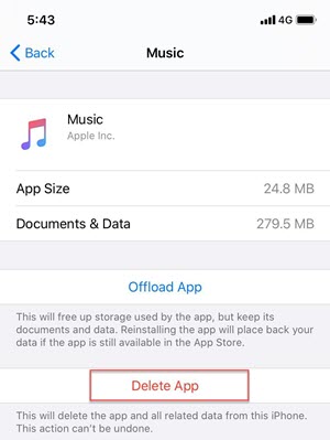 Delete Music App