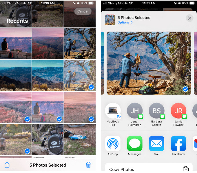 Sync iPhone Photos via Airdrop