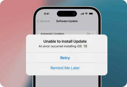 iOS 18 software update failed