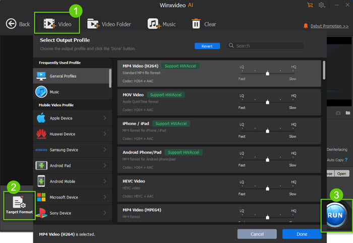 Convert MOV to Surface Tablet on Windows (10)