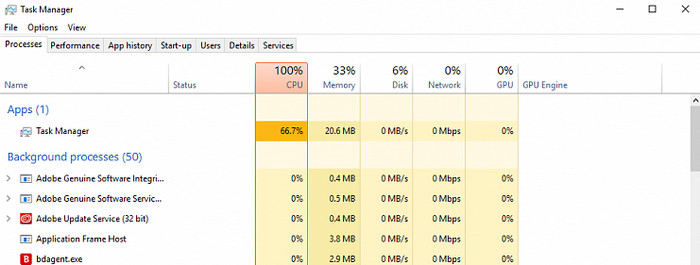 monitor cpu usage windows 10