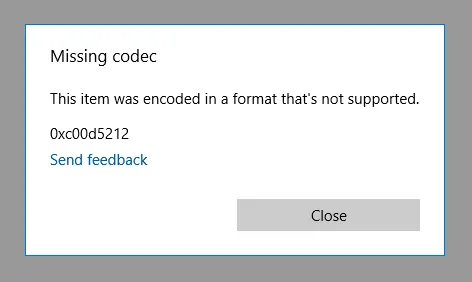 what does video codec not supported mean
