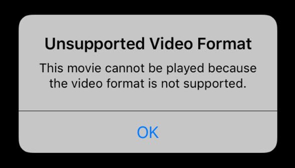 mp4 video file format not supported