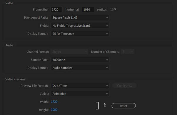 adobe premiere pro 2.0 video settings compress