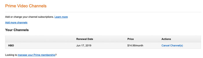 Prime video cancel online channel