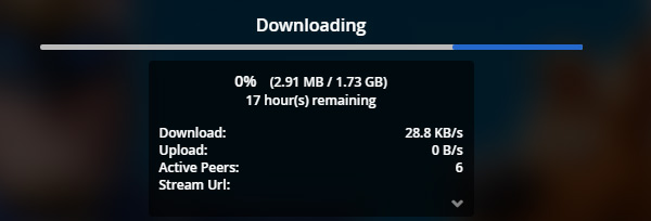 popcorn time download speed in red